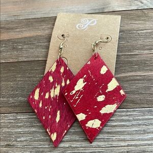 ❄️ Plunder | Red and Gold Diamond Earrings Boho Beach Vibes